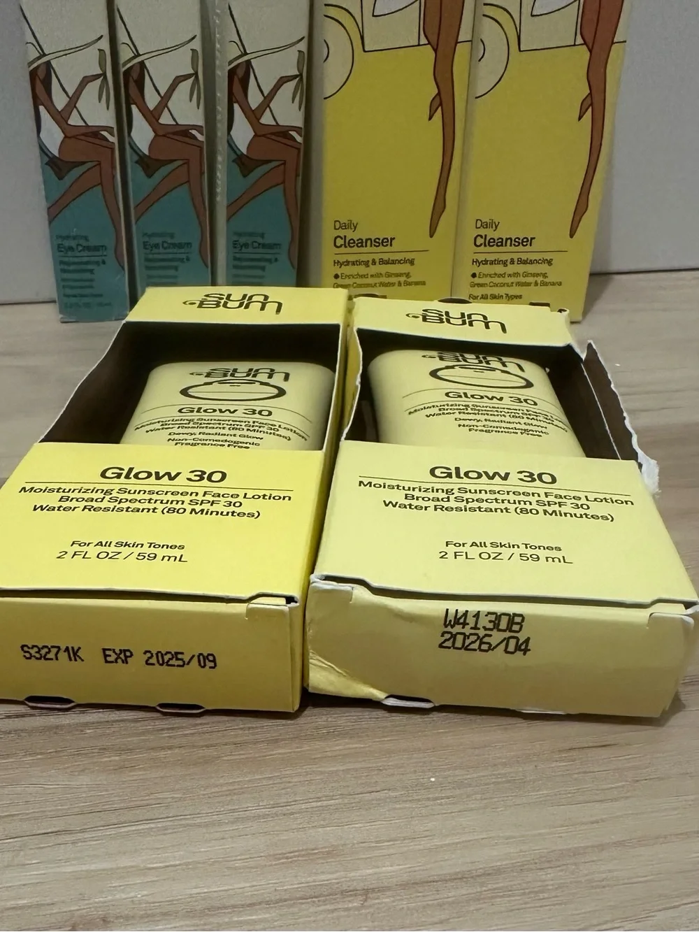 Sun Bum Glow Cleanser & Eye Cream Lot